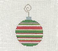 Red and green stripe bauble