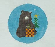 Bear with checkered package