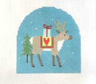 Reindeer with heart blanket